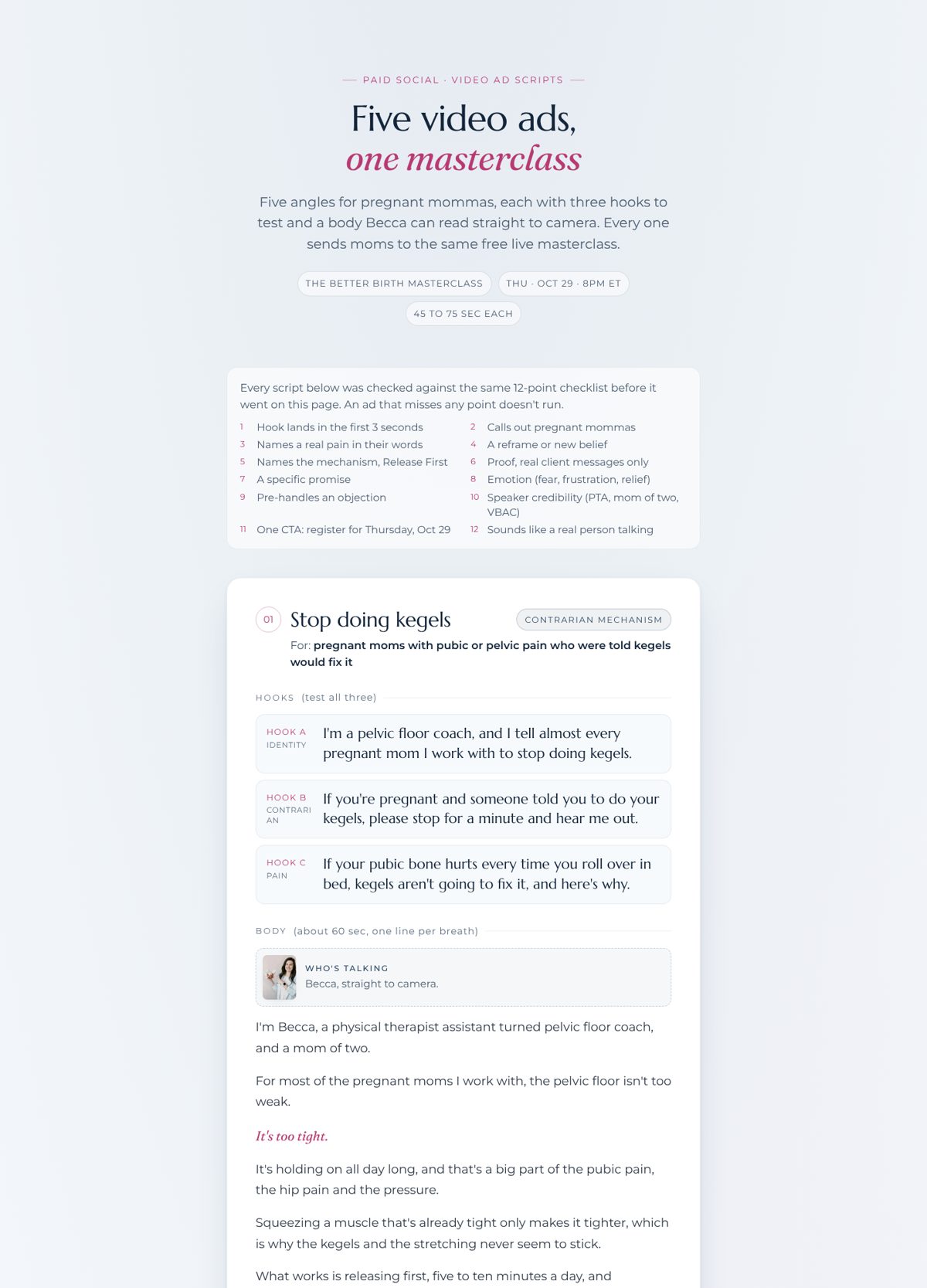 Ad creative scripts preview