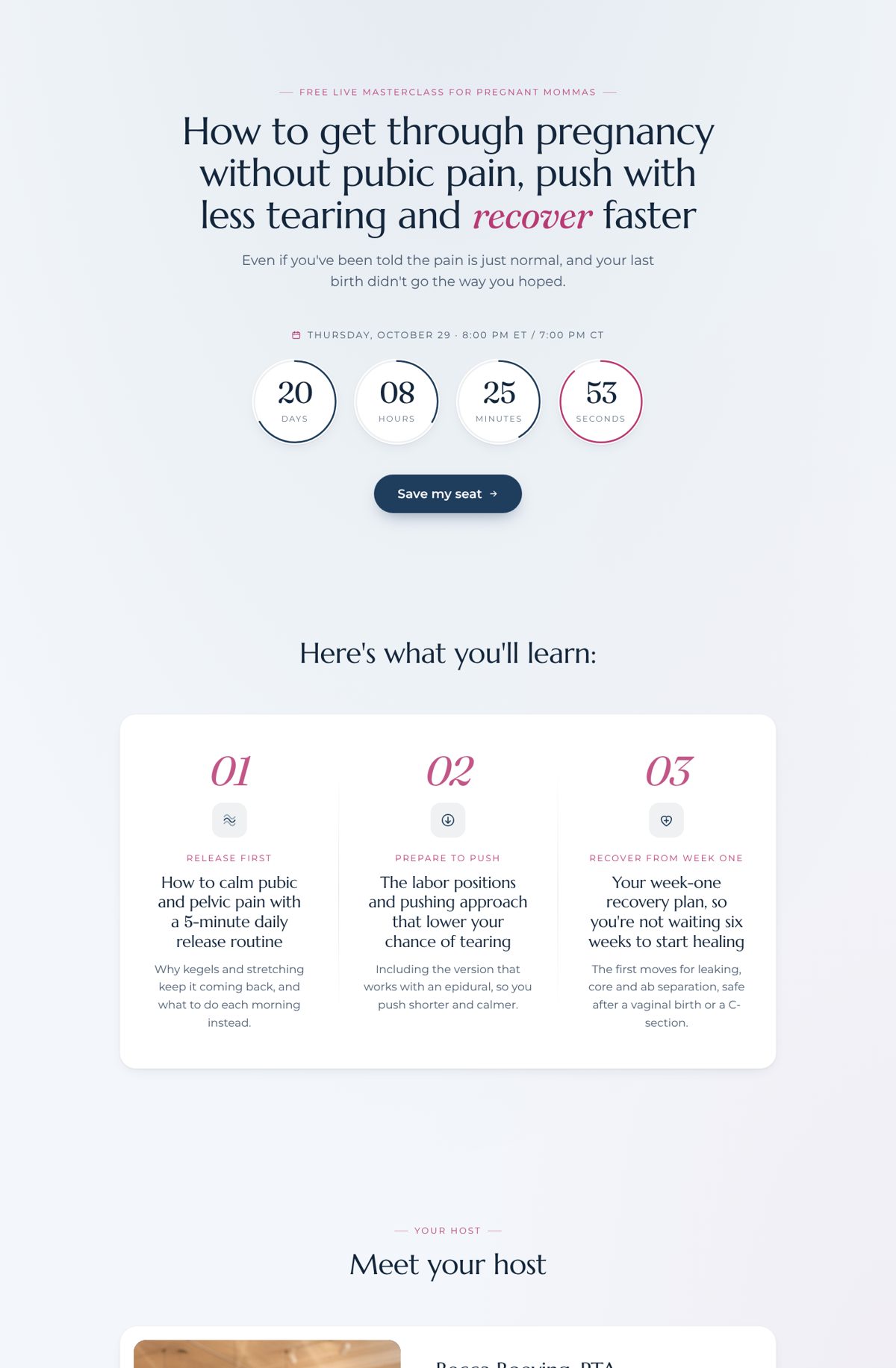 Registration page preview